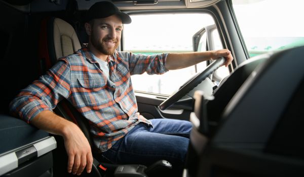 man driving fleet vehicle
