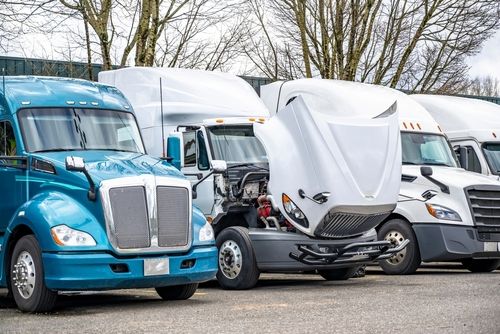 big rigs parked