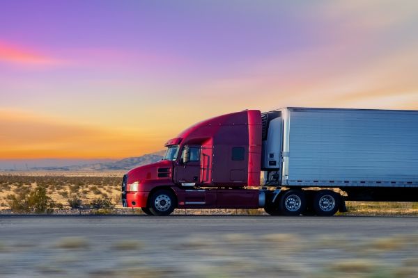 Semi Trucks on Highway, USA