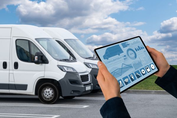 Mechanic conducting a light repair service on trucks and fleet vehicles