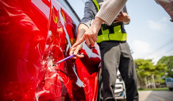 car paint damage after an accident