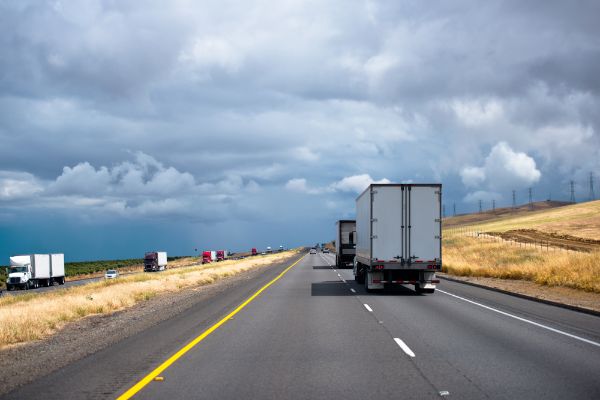 semi trucks on highway